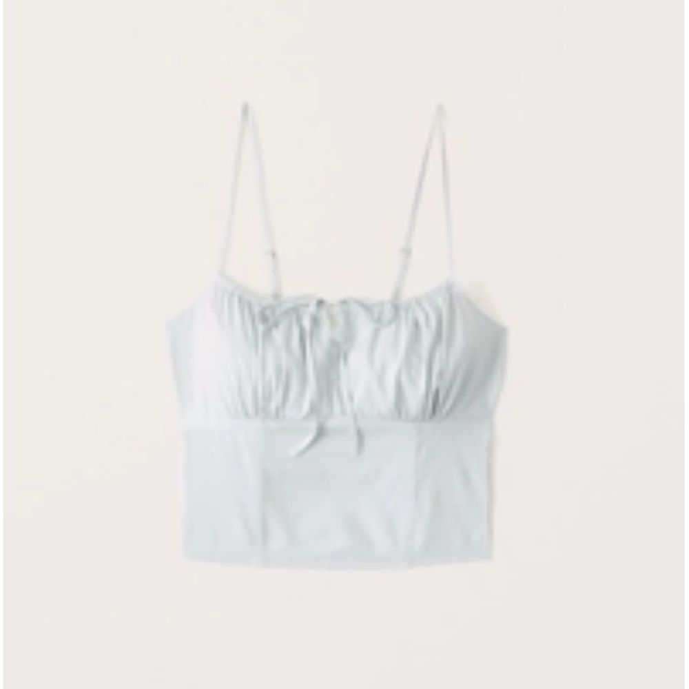 NWT Abercrombie Front Tie Cropped Tank Blue